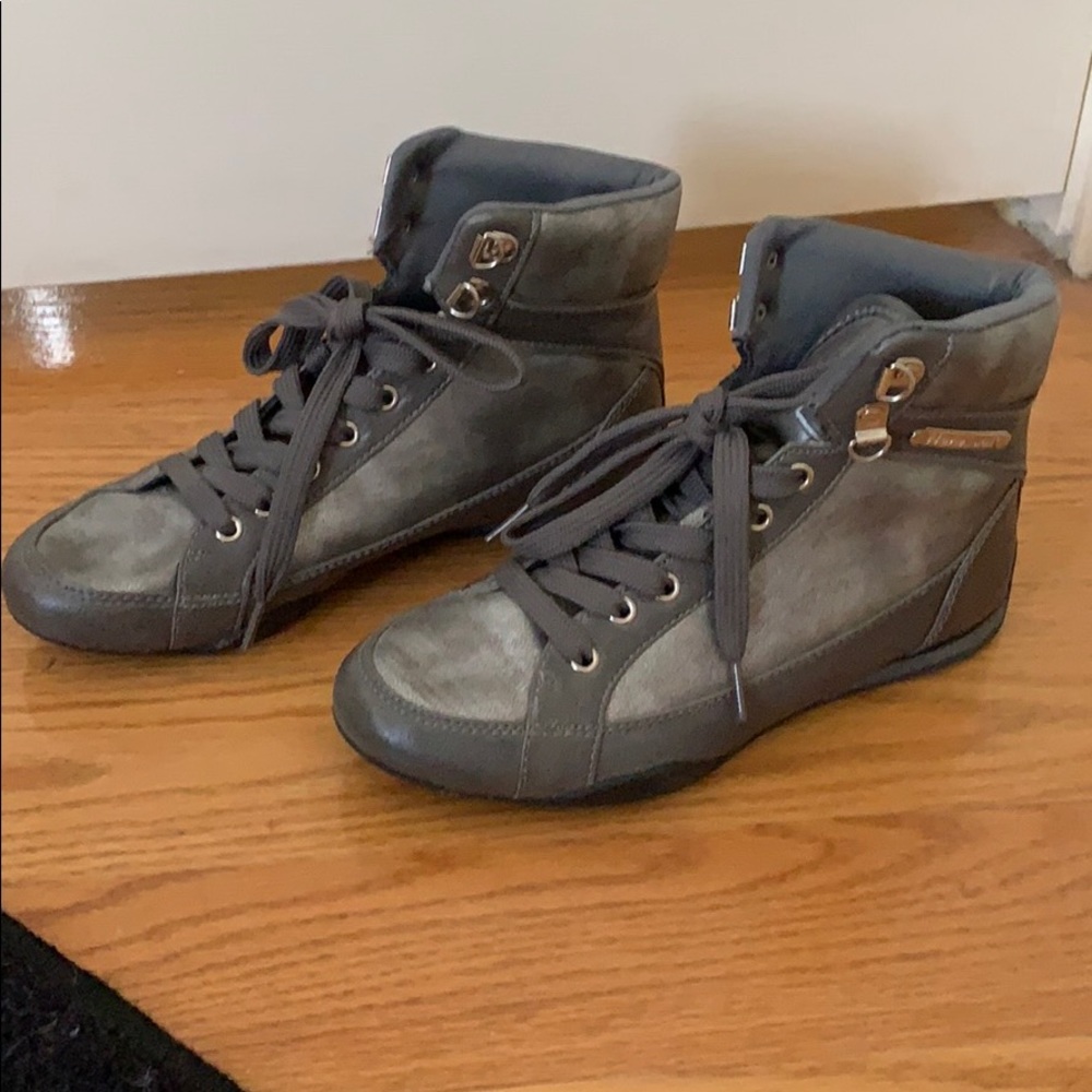 Grey high top sneakers
